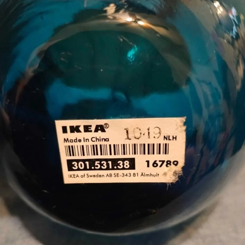 Ikea Sweden Teal Blue Vase approx 8.5
